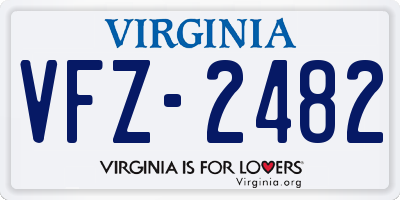 VA license plate VFZ2482