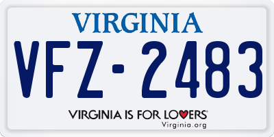 VA license plate VFZ2483