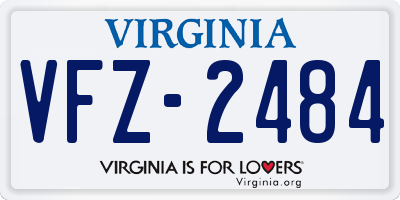 VA license plate VFZ2484
