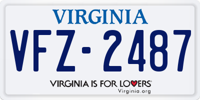 VA license plate VFZ2487