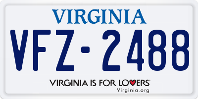 VA license plate VFZ2488