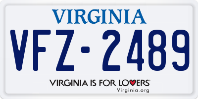 VA license plate VFZ2489