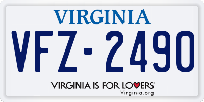 VA license plate VFZ2490