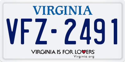 VA license plate VFZ2491