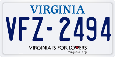VA license plate VFZ2494