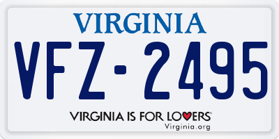VA license plate VFZ2495