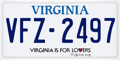 VA license plate VFZ2497