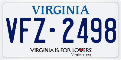 VA license plate VFZ2498