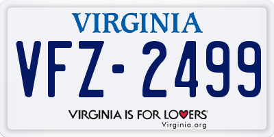 VA license plate VFZ2499