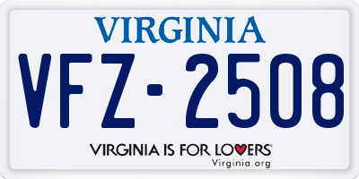 VA license plate VFZ2508