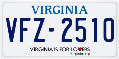 VA license plate VFZ2510