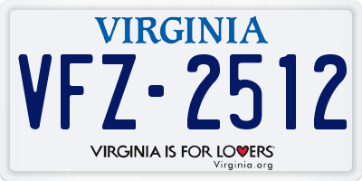 VA license plate VFZ2512