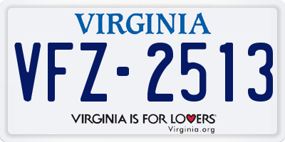 VA license plate VFZ2513