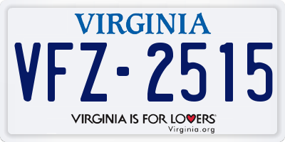 VA license plate VFZ2515