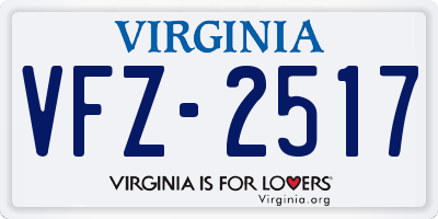 VA license plate VFZ2517