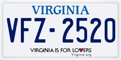 VA license plate VFZ2520