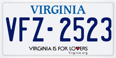 VA license plate VFZ2523