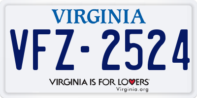 VA license plate VFZ2524