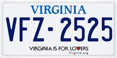 VA license plate VFZ2525