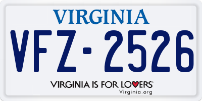 VA license plate VFZ2526