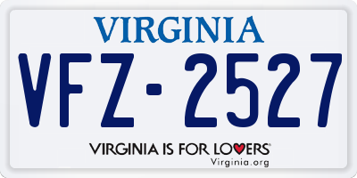 VA license plate VFZ2527