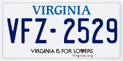 VA license plate VFZ2529