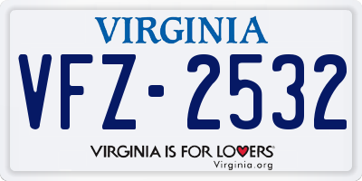 VA license plate VFZ2532