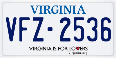 VA license plate VFZ2536