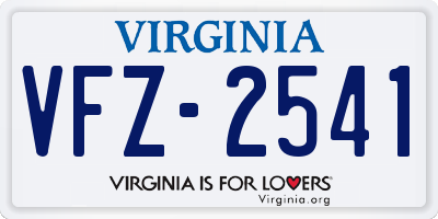VA license plate VFZ2541