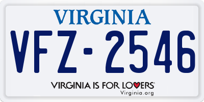 VA license plate VFZ2546