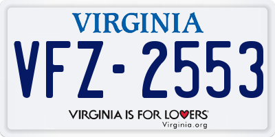 VA license plate VFZ2553