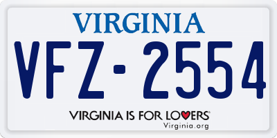 VA license plate VFZ2554