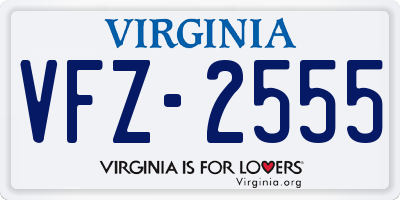 VA license plate VFZ2555