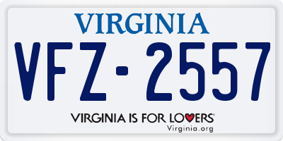 VA license plate VFZ2557