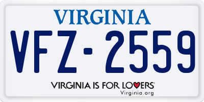 VA license plate VFZ2559