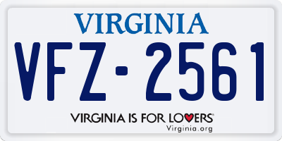 VA license plate VFZ2561