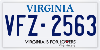 VA license plate VFZ2563