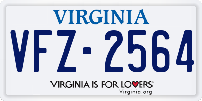 VA license plate VFZ2564