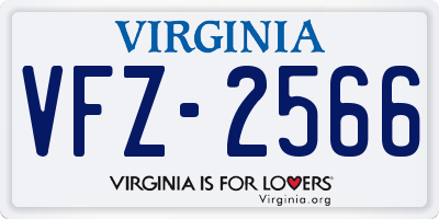 VA license plate VFZ2566