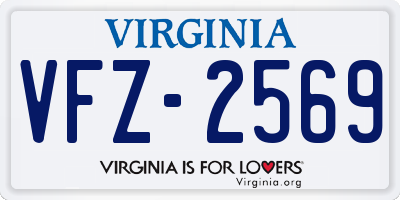 VA license plate VFZ2569