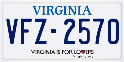 VA license plate VFZ2570
