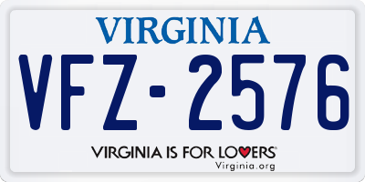 VA license plate VFZ2576