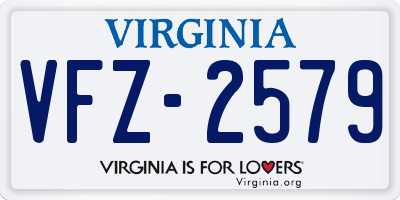 VA license plate VFZ2579