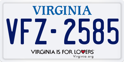VA license plate VFZ2585