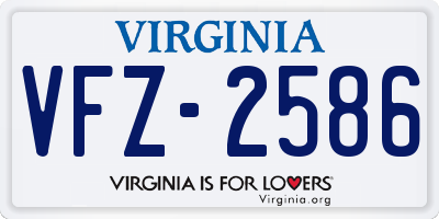 VA license plate VFZ2586