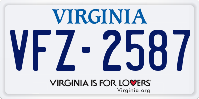 VA license plate VFZ2587