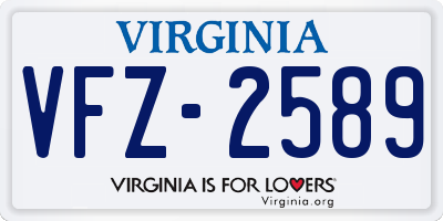 VA license plate VFZ2589