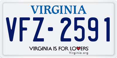 VA license plate VFZ2591