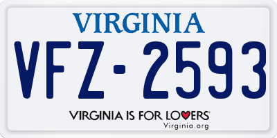 VA license plate VFZ2593