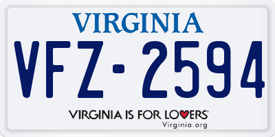 VA license plate VFZ2594